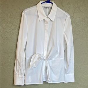 Liz Claiborne White Tie-Waist Blouse